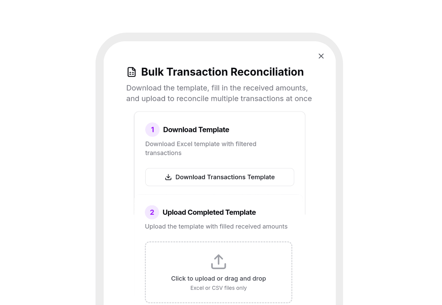 Bulk reconciliation